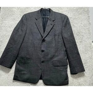 Alfani Blazer Men's 42 R Gray Single Breasted Three Button 100%‎ Wool Dress Coat